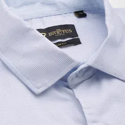 INVICTUS Pure Cotton Self Design Textured Slim Fit Opaque Formal Shirt image 2