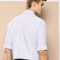 INVICTUS Pure Cotton Self Design Textured Slim Fit Opaque Formal Shirt image 5