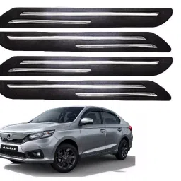 SCA Rubber Car Side Bumper Protector Guard with Double Chrome Strip for Honda Amaze2018 Model Black (Set of 4)-picture-23