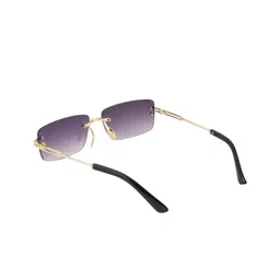 BAYBERRY Unisex Blue Lens & Gold-Toned Square Sunglasses with image 4