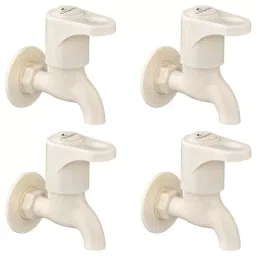 Cliquin Aura Series Wall Mount PTMT Bib Cock with Wall Flange in Ivory, AU-3002 P4 (Pack of 4)-picture-12