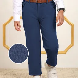 Mark & Mia Full Length Party Wear Trouser with Belt Detailing - Navy Blue-picture-14