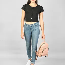 Label nyc apparel Women Vertical Stripes Ribbed Round Neck Crop Top-image-20