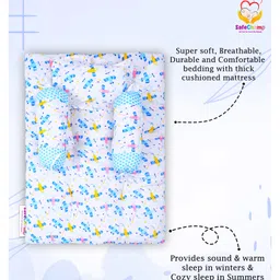 SafeChamp Lite Air Baby 4 Piece Bedding Set with Pillow And 2 Bolsters  - Blue image 2