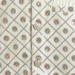 Ahhaaaa Viscose Woven Full Sleeves Sequin Embellished Sherwani & Pant Set - Beige image 5