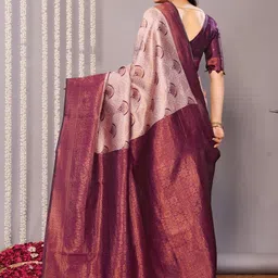 WOVENSTOCK Ethnic Motifs Woven Design Zari Kanjeevaram Saree image 3