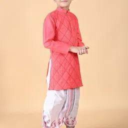 BAESD Boys Geometric Embroidered Kurta with Dhoti Pant image 2