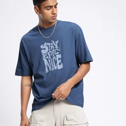 glitchez Modern Touch Typography Printed Relaxed Fit T-shirt image 4