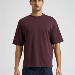 selected homme Selected Purple Cotton Loose Fit T-Shirt-picture-13
