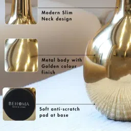 BEHOMA Home Collection Gold Metal Flower Vase - Set of 3 image 3