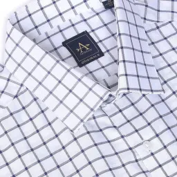 Arrow White Cotton Slim Fit Checks Shirt image 4