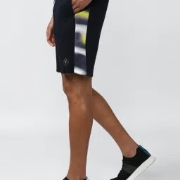 Van Heusen Flex Navy Regular Fit Self Pattern Shorts image 3