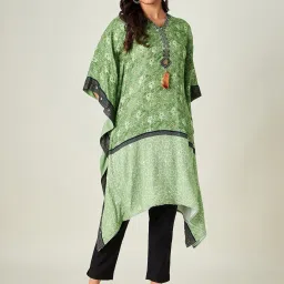 The Kaftan Company Green Bandhani A Line Kaftan Kurta image 1