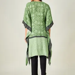 The Kaftan Company Green Bandhani A Line Kaftan Kurta image 2