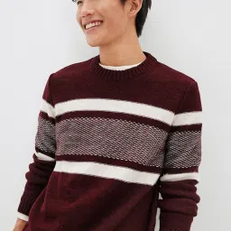American Eagle Brown Regular Fit Striped Sweater image 5