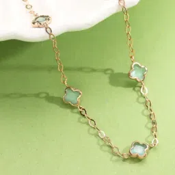 P.N.Gadgil Jewellers 18k (750) Yellow Gold Skylight Clover Fancy Chain for Women-picture-17