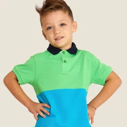 Cherry Crumble By Nitt Hyman Kids Multicolor Color Block Pattern Polo T-Shirt image 1