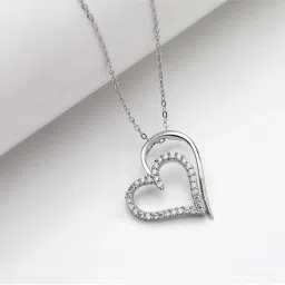 GIVA 92.5 Sterling Silver Layered Heart Pendant without Chain for Women image 1