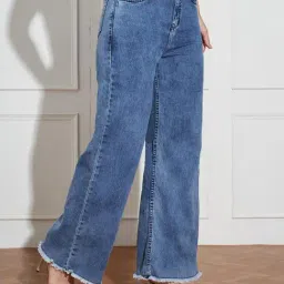 Miss Chase Blue Denim Solid Jeans image 3