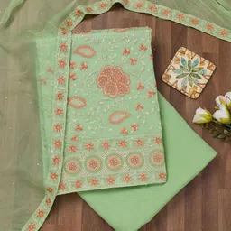 Koskii Embroidered Unstitched Dress Material-picture-16