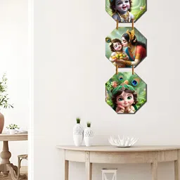 WallDaddy Green & Red Printed Spiritual Wall Decor-picture-0