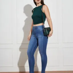 Miss Chase Blue Denim Solid Jeans image 5