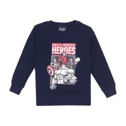 Proteens Kids Navy Cotton Printed Sweatshirt-image-32