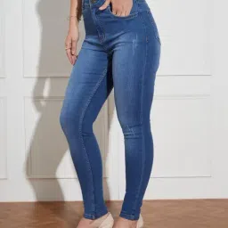 Miss Chase Blue Denim Solid Jeans image 4