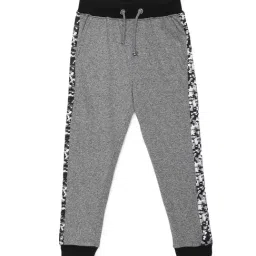 Under Fourteen Only Kids Grey & Black Textured Joggers-picture-14