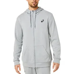 Asics Light Grey Regular Fit Hooded Sweatshirt-image-0