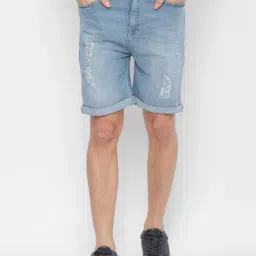 Forever 21 Blue Cotton Regular Fit Shorts-picture-26