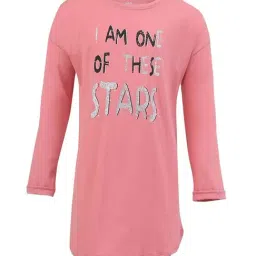 Jockey Kids Pink Cotton Printed Full Sleeves T-Shirt-image-45