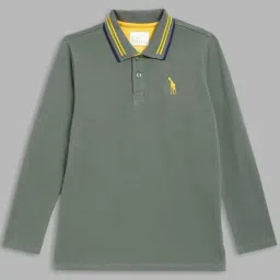 Blue Giraffe Kids Green Logo Full Sleeves Polo T-Shirt-picture-30