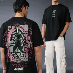 The Souled Store Black Cotton Graphic Relaxed Fit T-Shirt-image-19