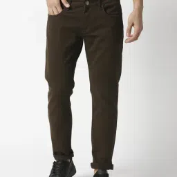 Dragon Hill Brown Slim Fit Jeans-image-10