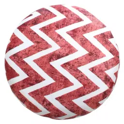Shadowkart Maroon Zigzag Wood Printed Ottoman image 4