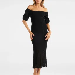 Forever New Black knit Maxi A Line Dress image 1