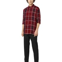 celio celio* Maroon Regular Fit Cotton Shirt image 5