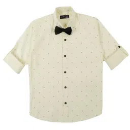 Cavio Kids Yellow Cotton Printed Shirt-image-86