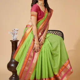 VS MALL Woven Design Zari Saree image 2