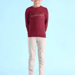 U.S. Polo Assn. Boys Red Full Sleeves Crew Neck Sweatshirt-picture-42