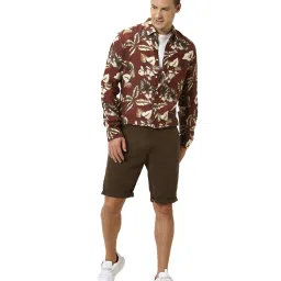 celio celio* Dark Brown Slim Fit Bermuda Shorts image 5