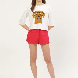 Anvi Be Yourself White Graphic Print T-Shirt image 4