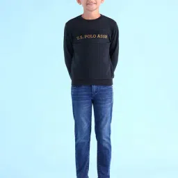 U.S. Polo Assn. Boys Blue Full Sleeves Crew Neck Sweatshirt-picture-14