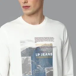 Louis Philippe Jeans White Cotton Regular Fit Printed Sweatshirt image 4