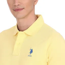 U.S. Polo Assn. Yellow Cotton Regular Fit Polo T-Shirt image 4