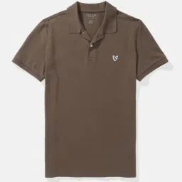 American Eagle Brown Cotton Slim Fit Polo T-Shirt image 3