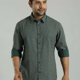 Indian Terrain Green Slim Fit Printed Shirt-picture-47