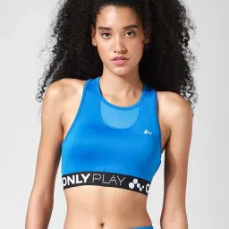 Only Blue Round Neck Printed Sports Bra image 1