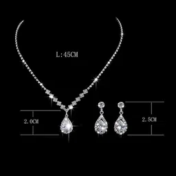 DressBerry Silver-Plated Rhinestone-Studded Necklace and Earrings image 5